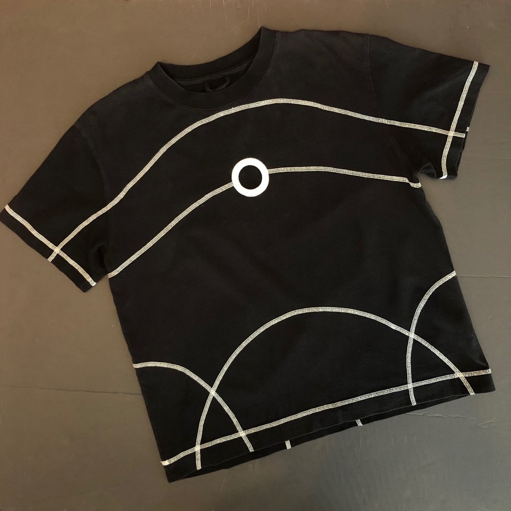 CRAIG GREEN black t-shirt with white seams